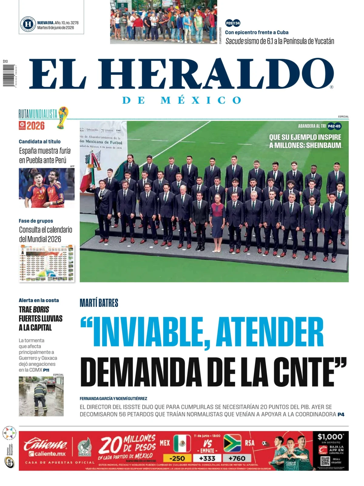 Portada de El Heraldo de Mexico