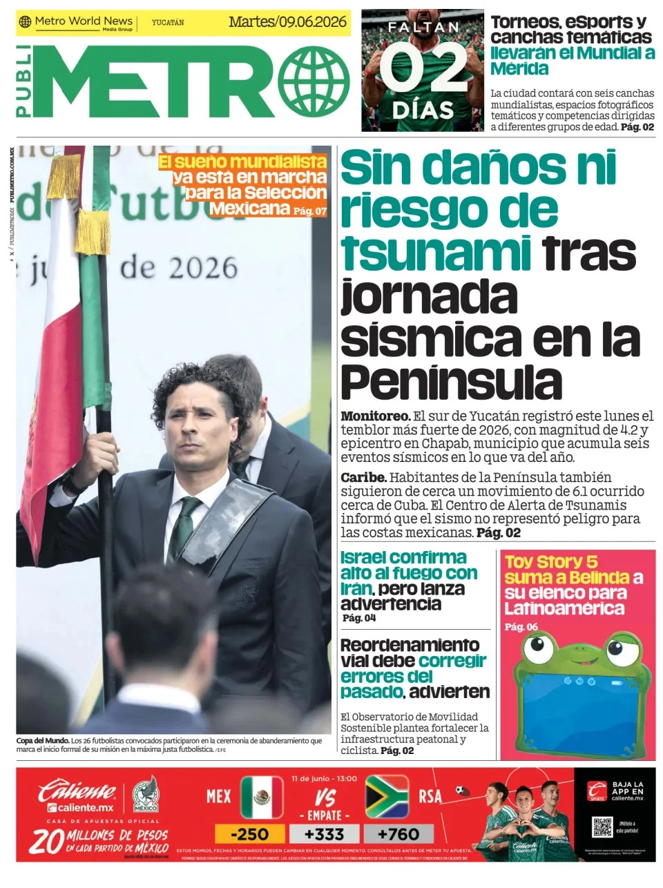 Portada de Publimetro Merida del martes, 9 de junio de 2026