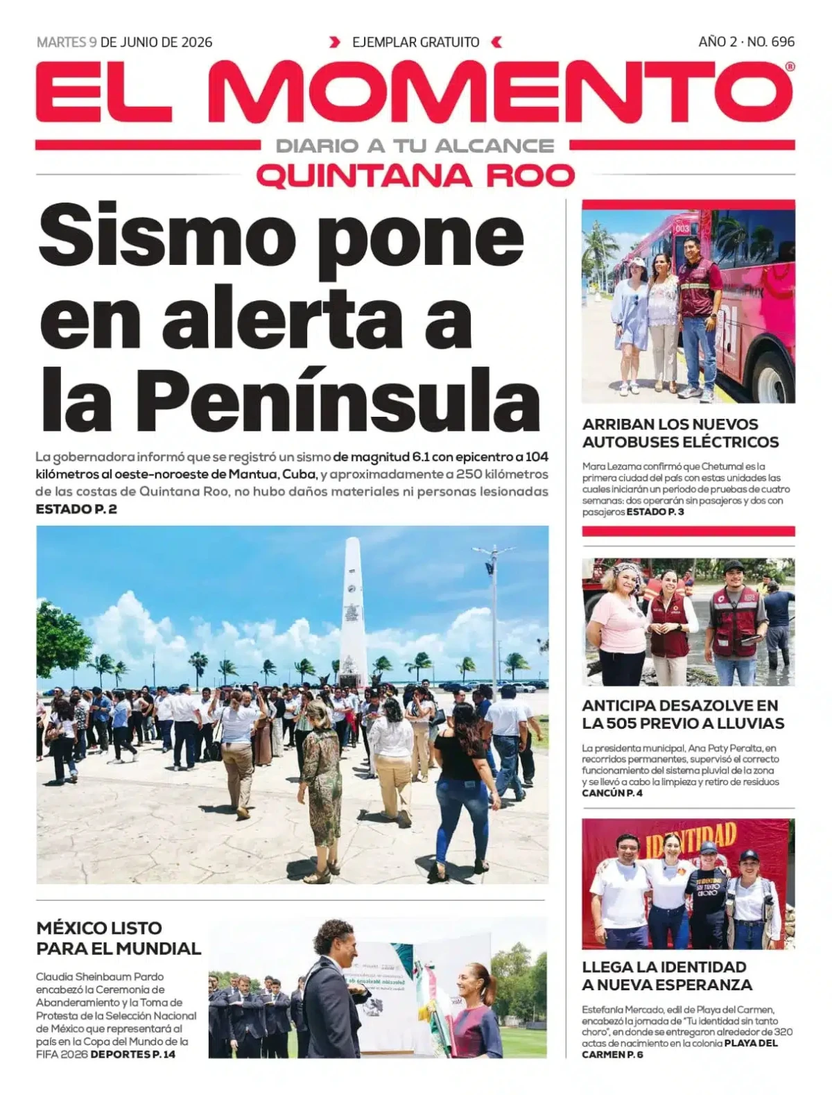 Portada de El Momento Quintana Roo del 2026-06-09