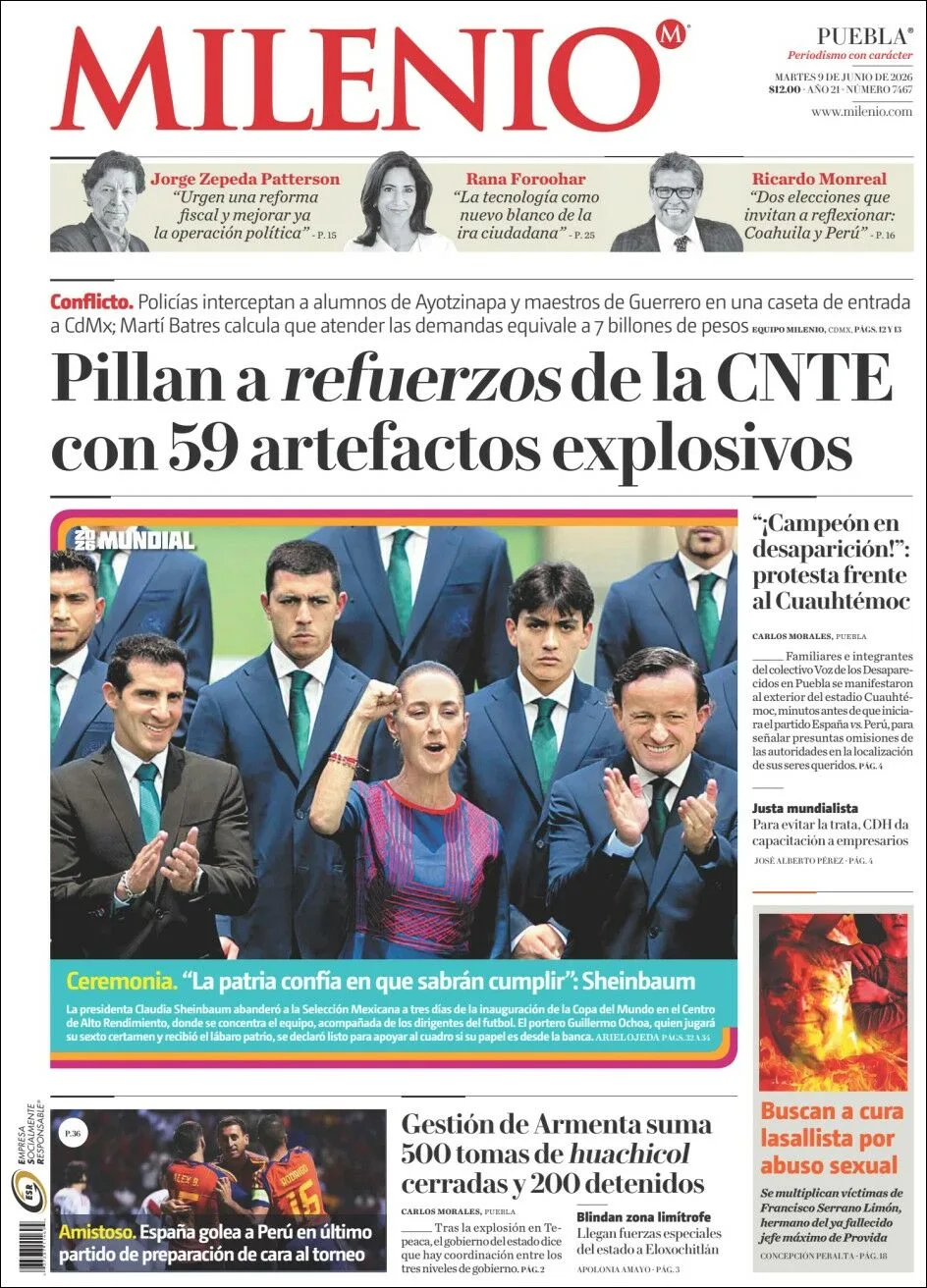 Portada de Milenio Puebla del martes, 9 de junio de 2026