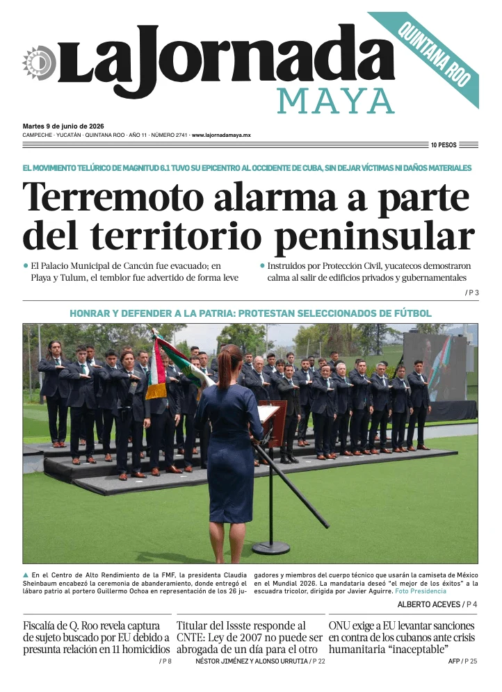 Portada de La Jornada Maya Quintana Roo del 2026-06-09