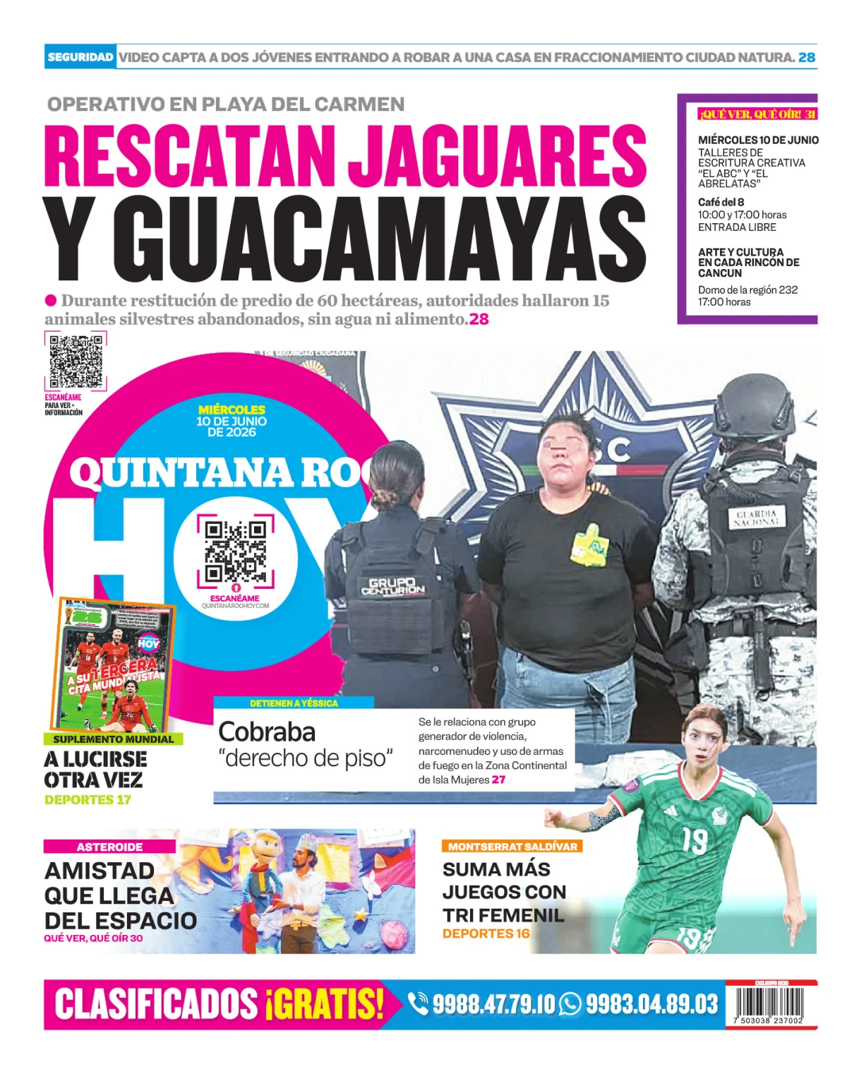 Portada de Quintana Roo Hoy (contraportada)