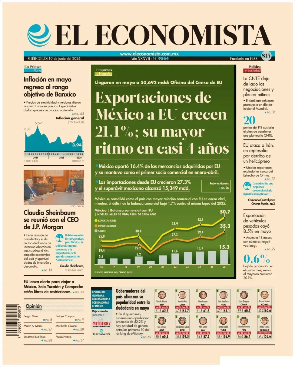 Portada de El Economista del 2026-06-10