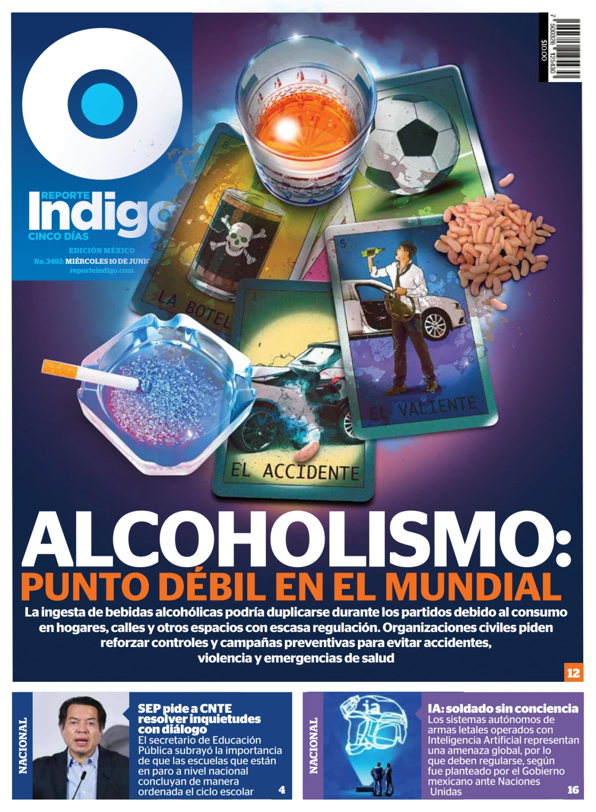 Portada de Reporte Indigo Nacional del miércoles, 10 de junio de 2026