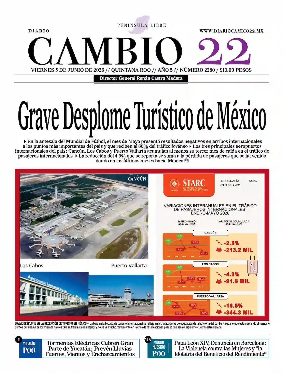 Portada de Diario Cambio 22 (contraportada) del 2026-06-05