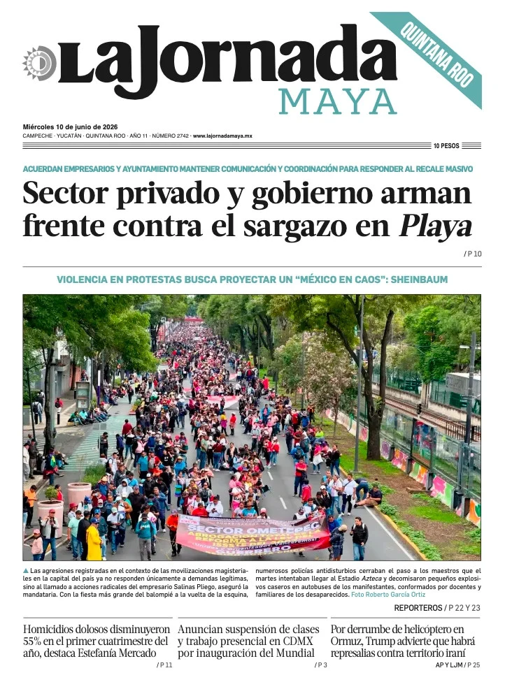 Portada de La Jornada Maya Quintana Roo del 2026-06-10