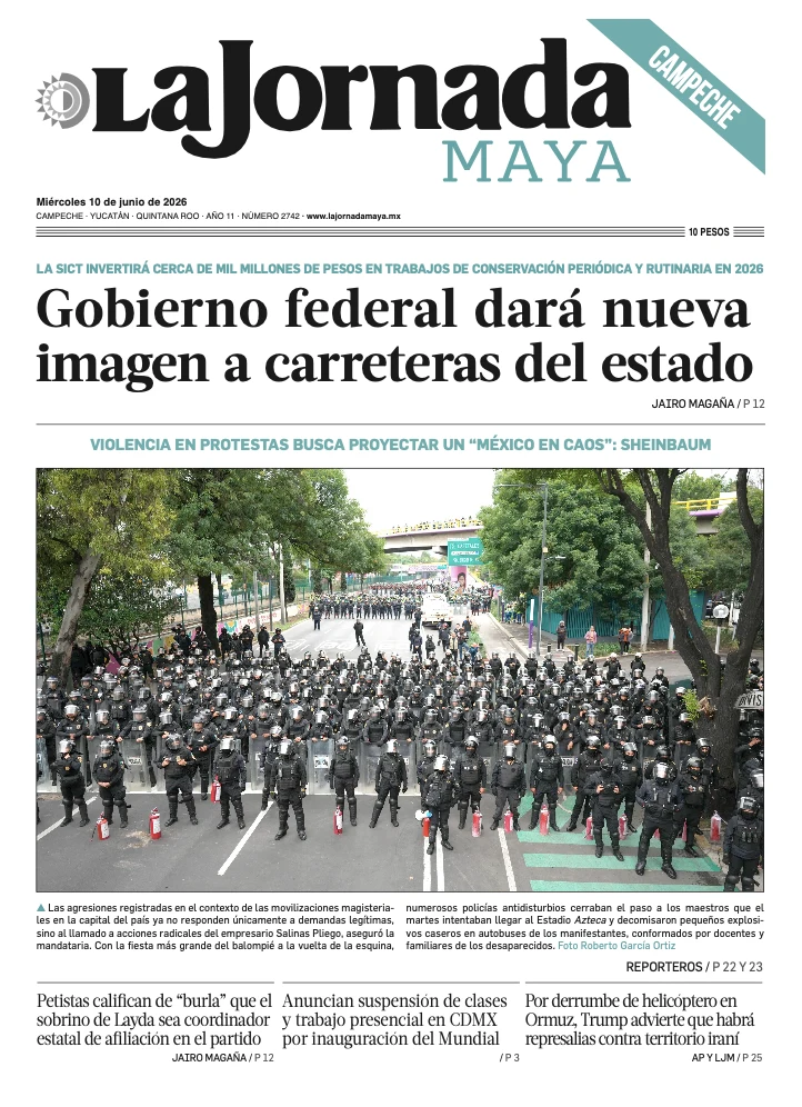 Portada de La Jornada Maya Campeche del 2026-06-10