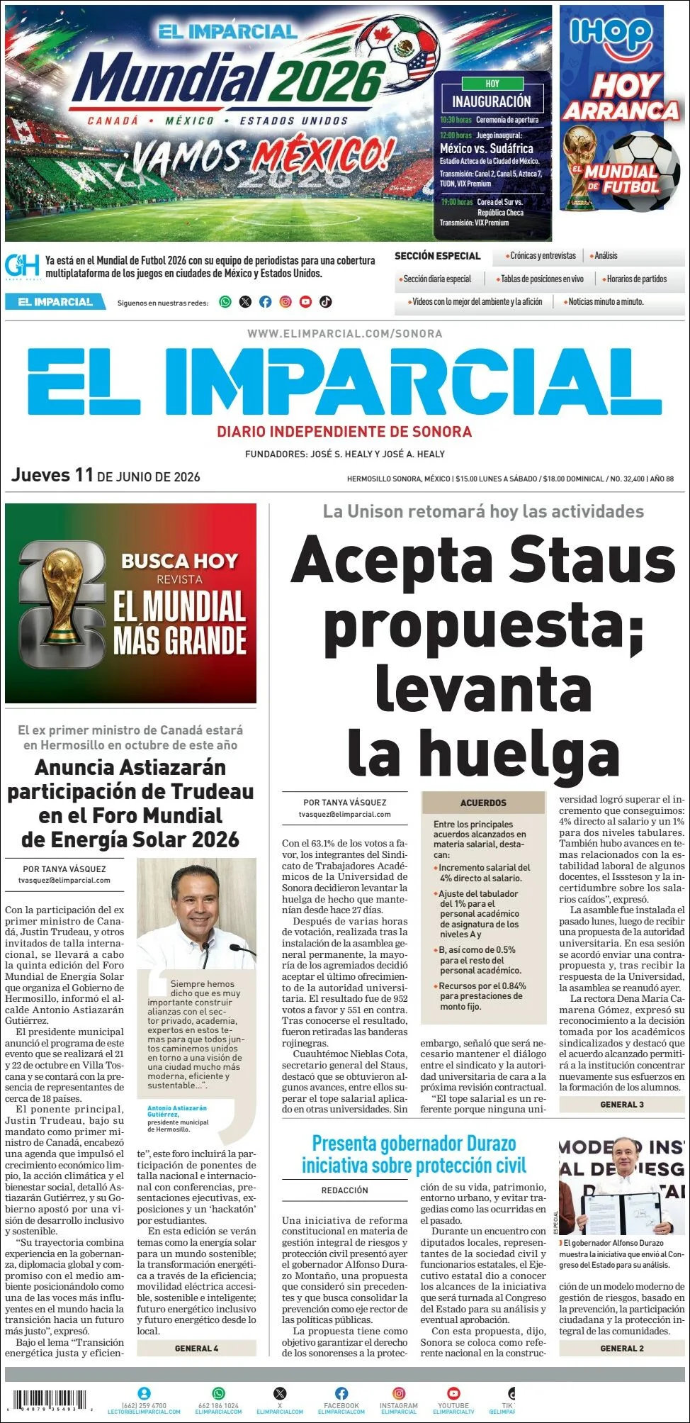 Portada de El Imparcial