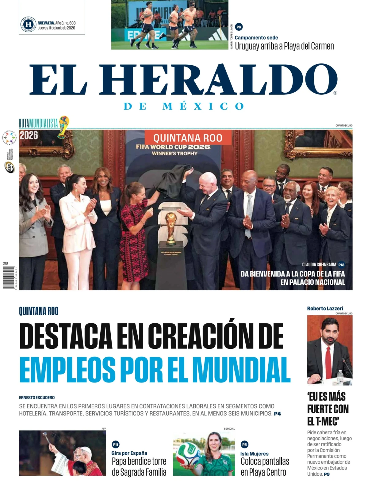 Portada de El Heraldo de Mexico - Quintana Roo