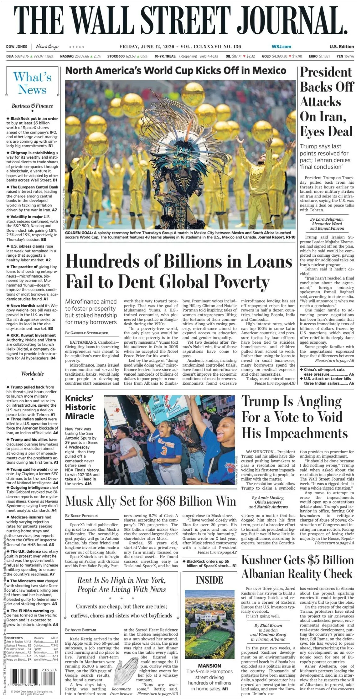 Portada de The Wall Street Journal