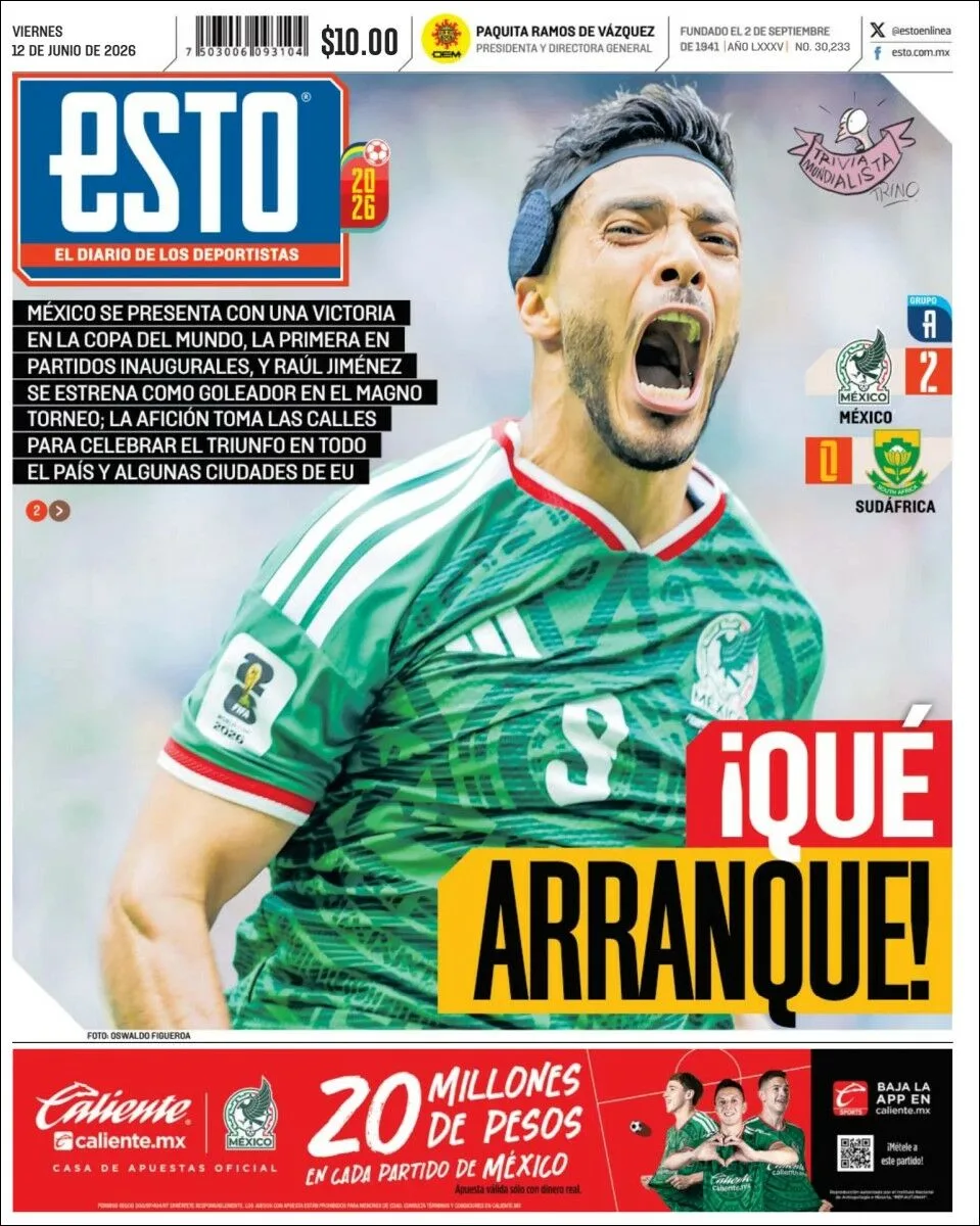 Portada de Esto del viernes, 12 de junio de 2026