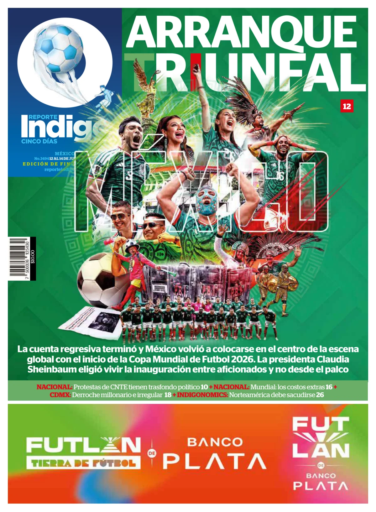 Portada de Reporte Indigo Nacional del viernes, 12 de junio de 2026