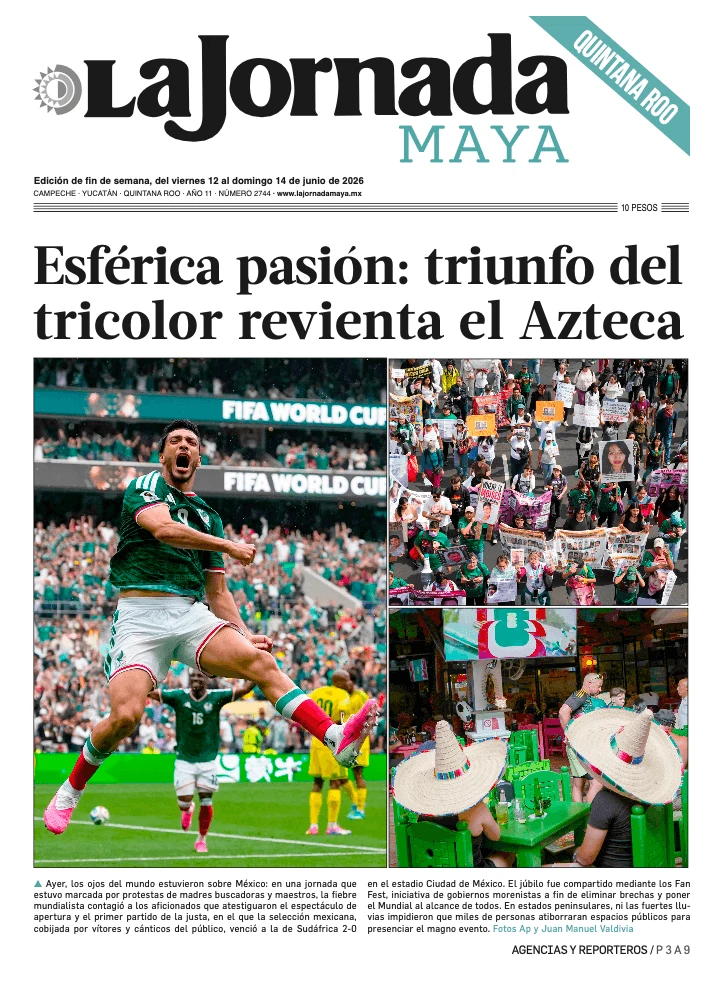 Portada de La Jornada Maya Quintana Roo del 2026-06-12