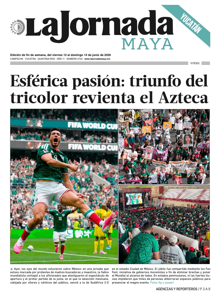 Portada de La Jornada Maya Yucatán del 2026-06-12