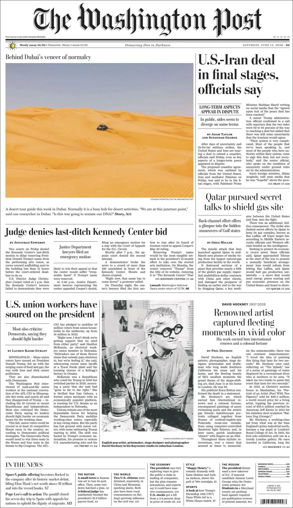 Portada de The Washington Post