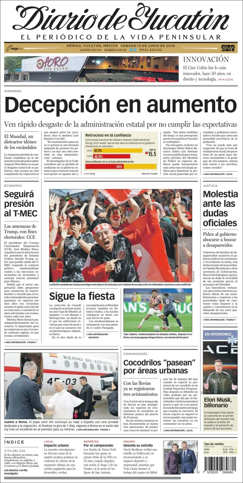 Portada de Diario de Yucatán
