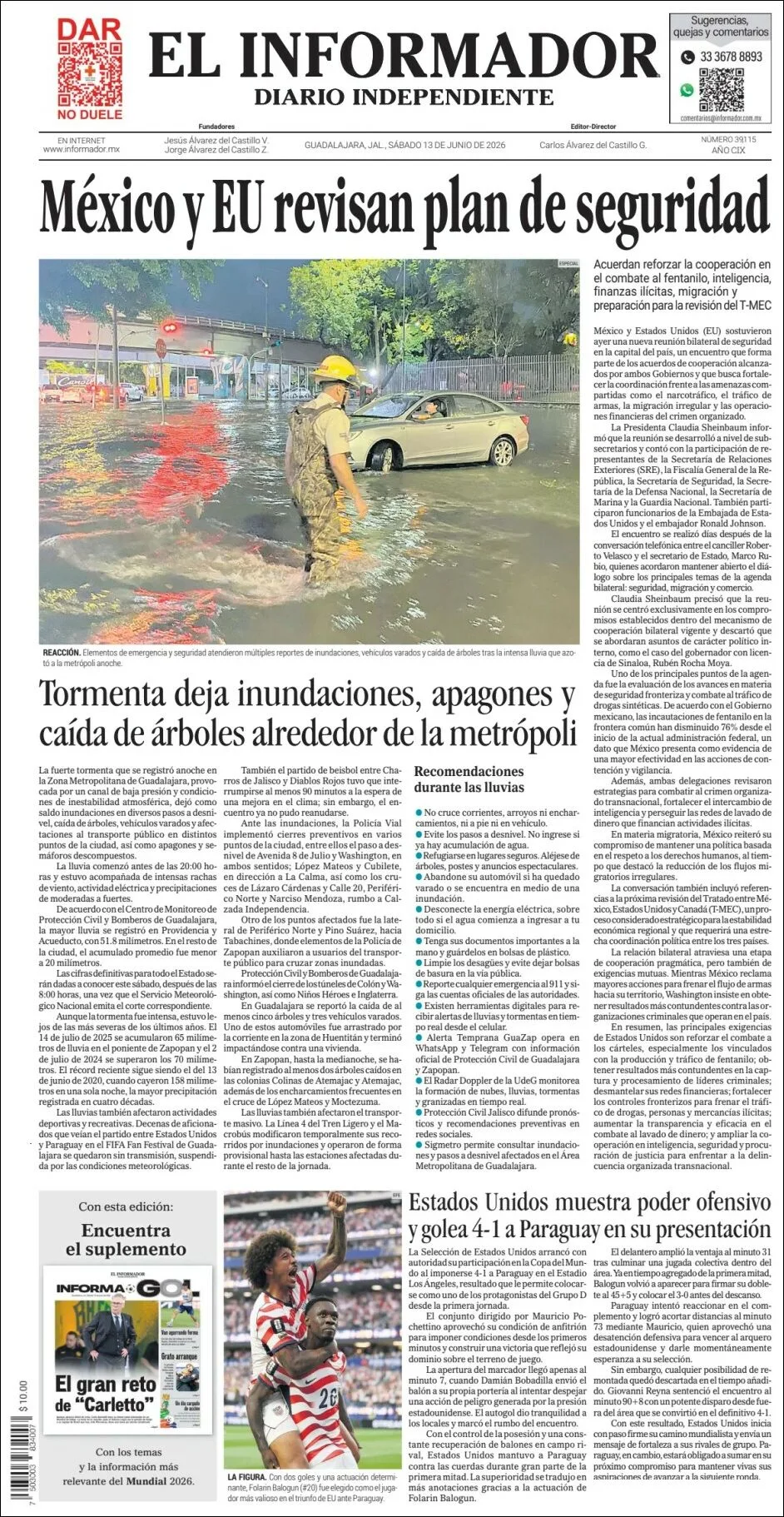 Portada de El Informador