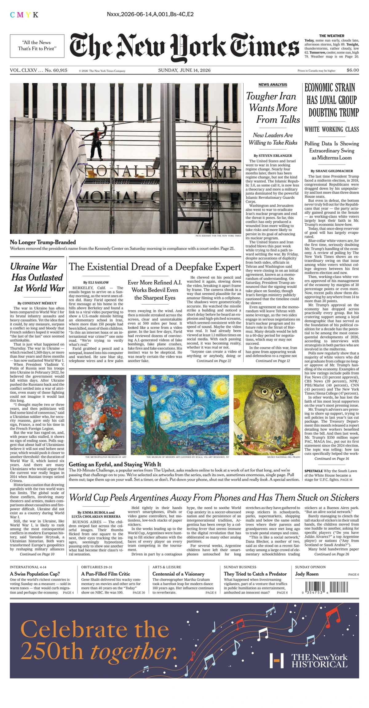 Portada de The New York Times (new York)