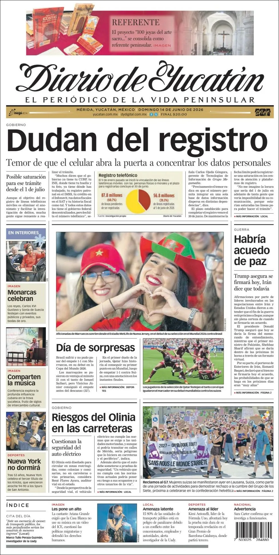 Portada de Diario de Yucatán