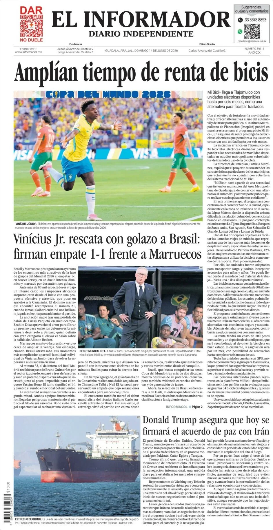 Portada de El Informador