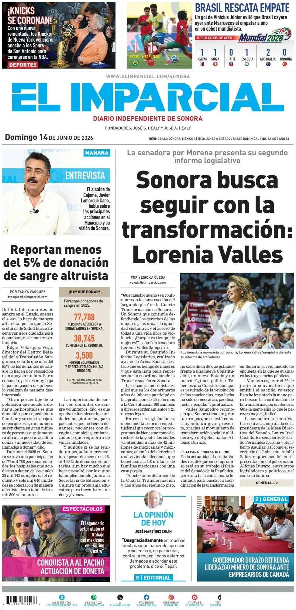 Portada de El Imparcial