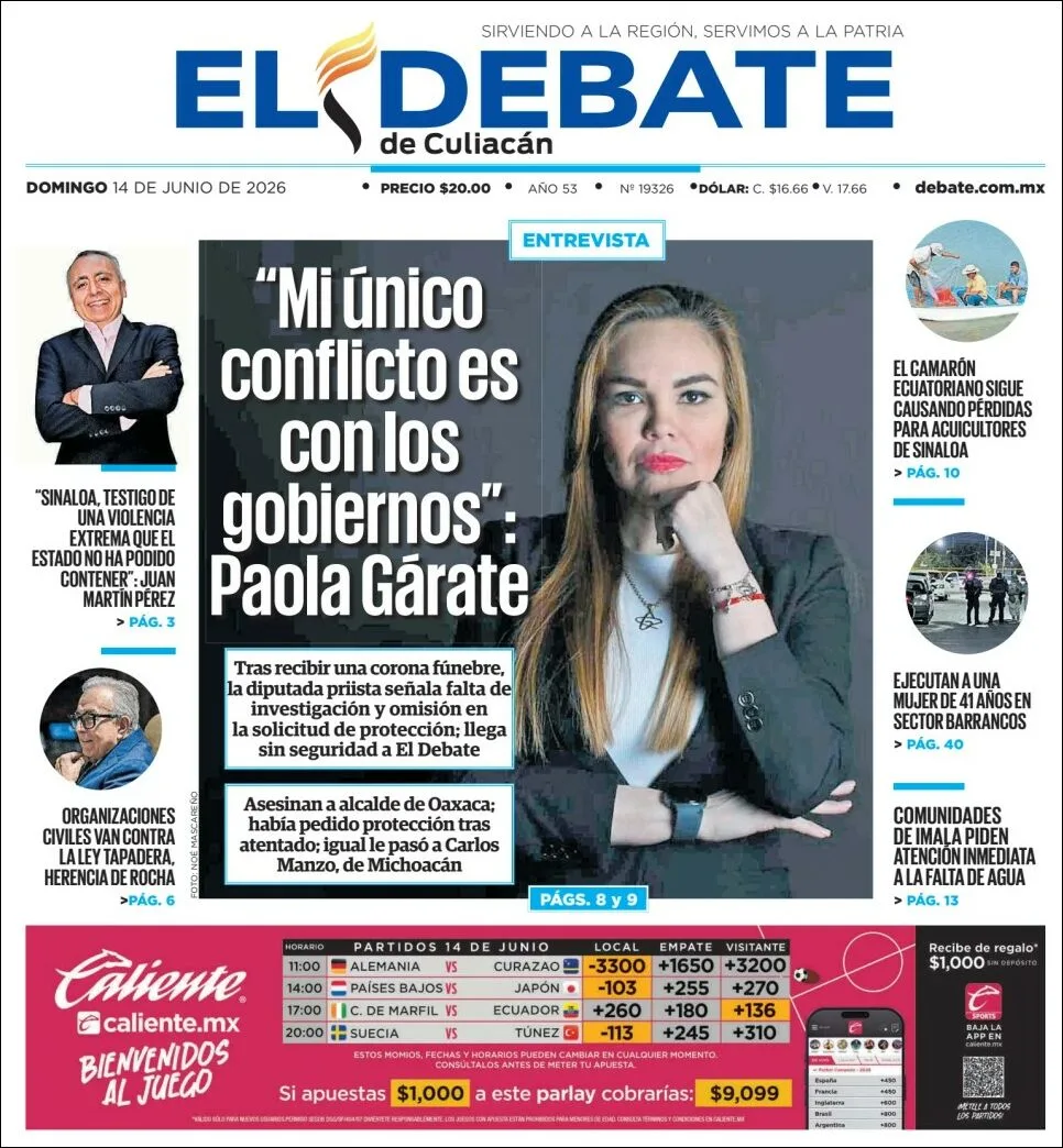 Portada de El Debate de Culiacan