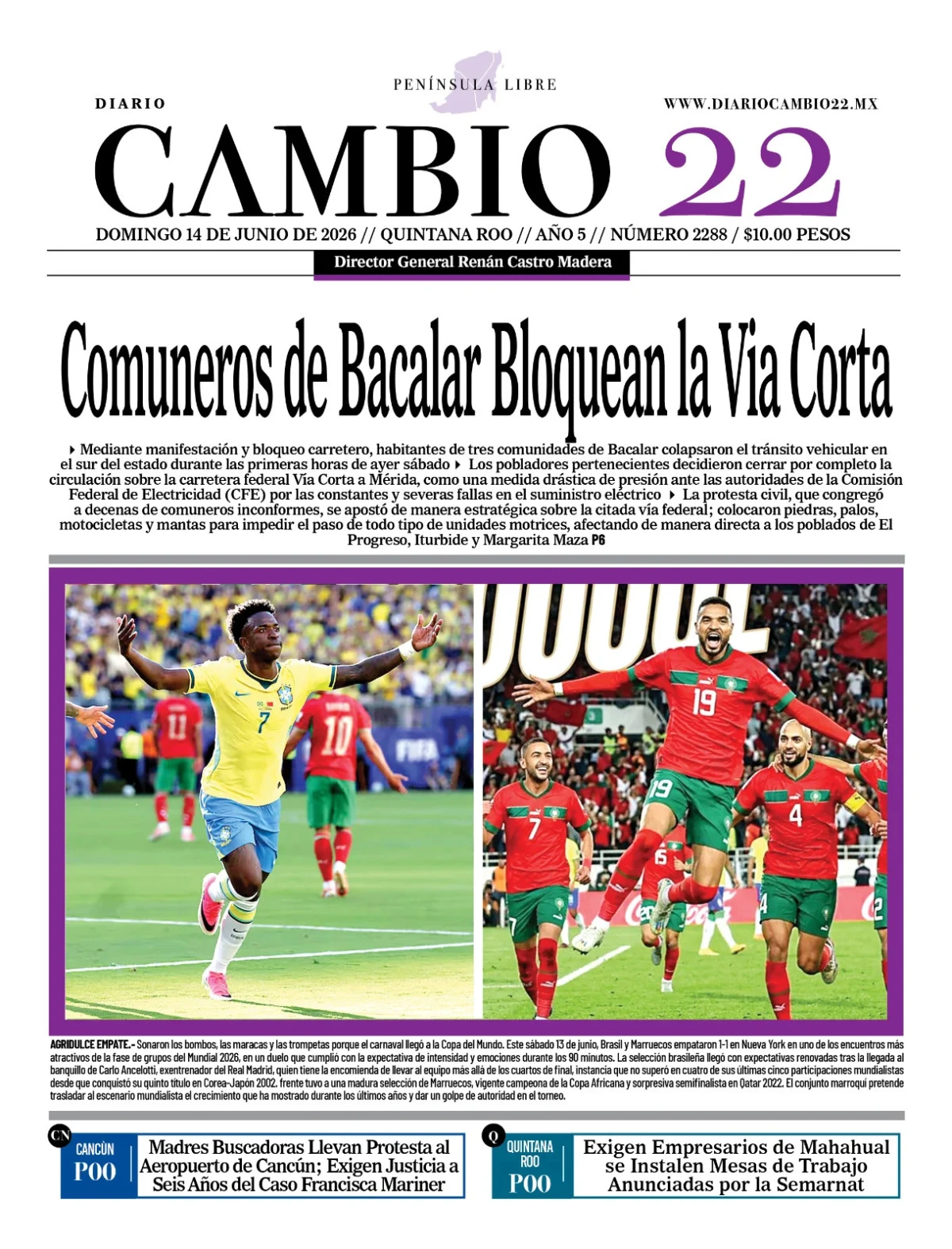 Portada de Diario Cambio 22 (portada)