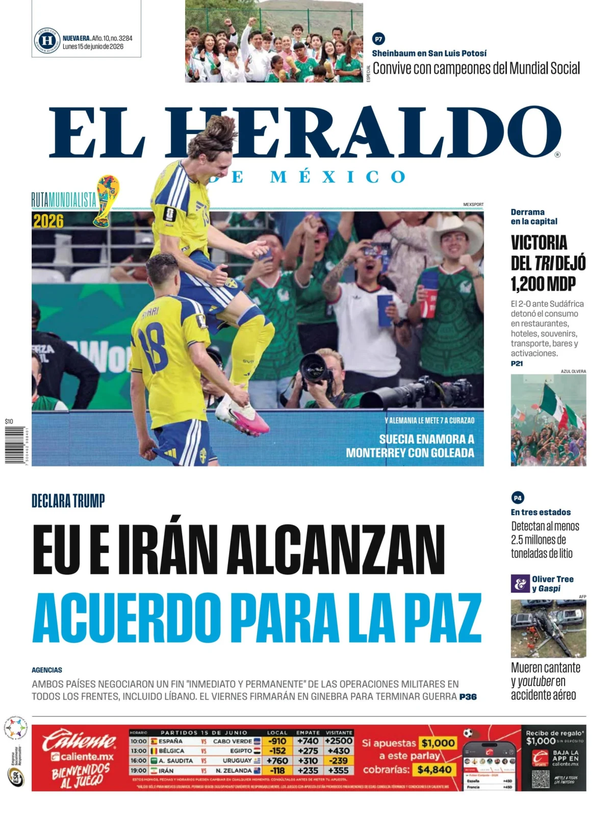 Portada de El Heraldo de Mexico