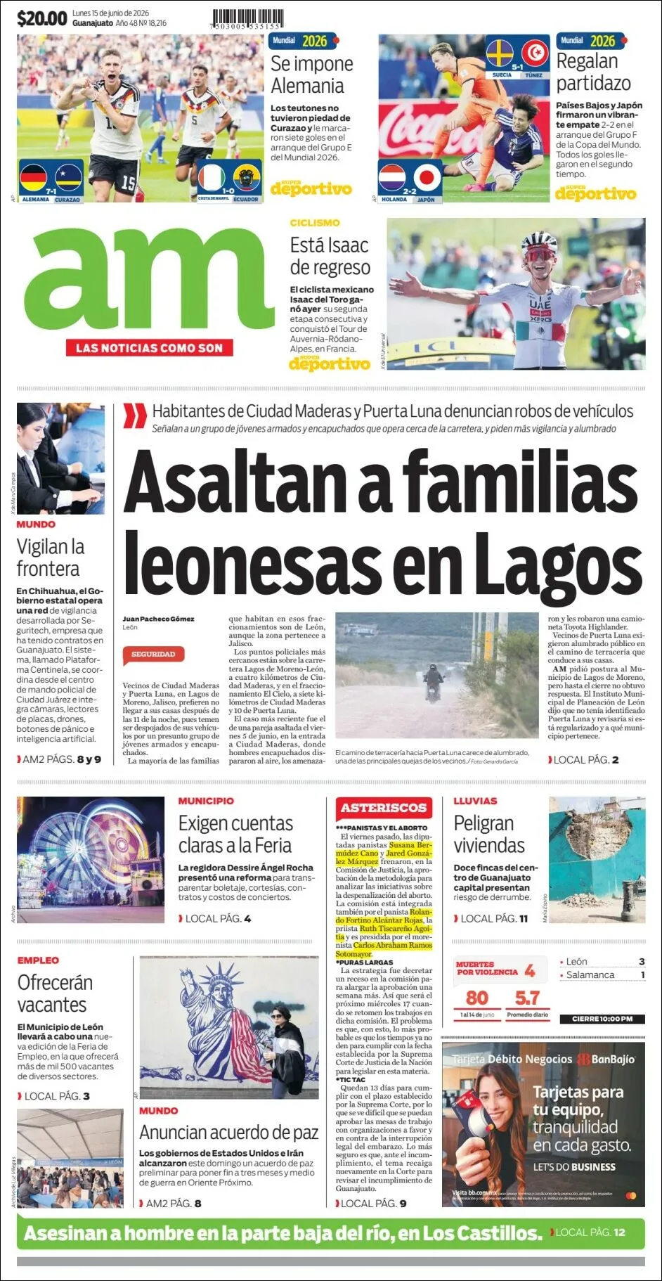 Portada de Am Corredor Industrial del lunes, 15 de junio de 2026