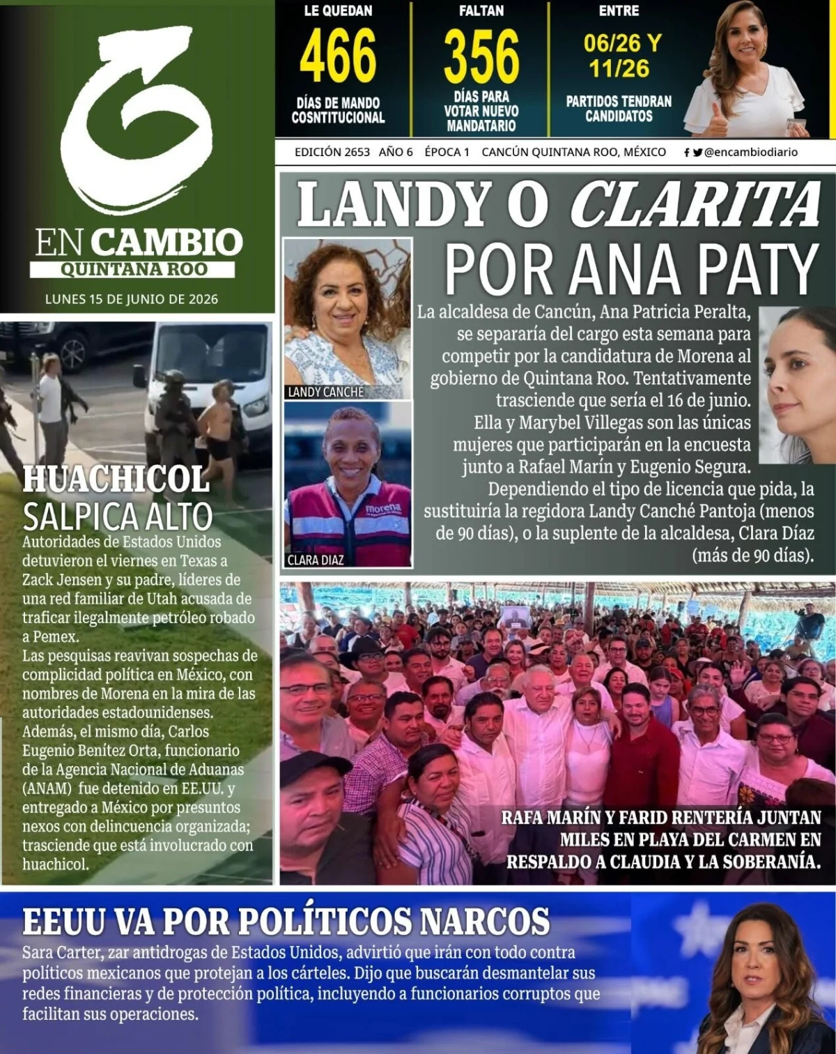 Portada de En Cambio - Tabasco (portada) del 2026-06-15
