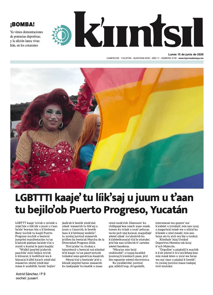 Portada de La Jornada - Kiintsil del lunes, 15 de junio de 2026