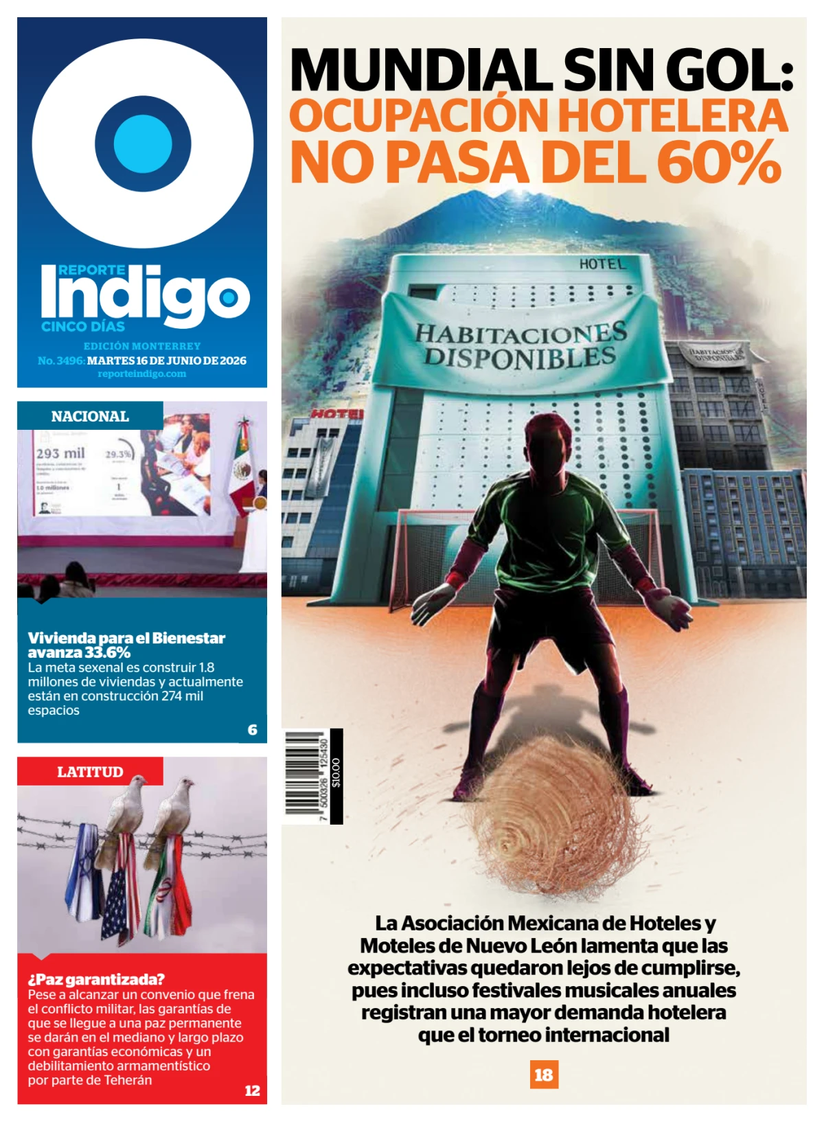 Portada de Reporte Indigo Monterrey del martes, 16 de junio de 2026