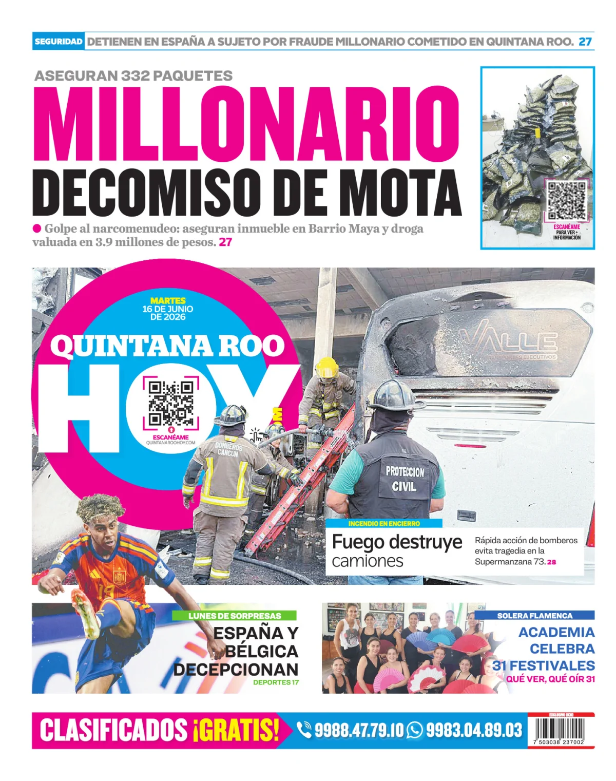 Portada de Quintana Roo Hoy (contraportada)