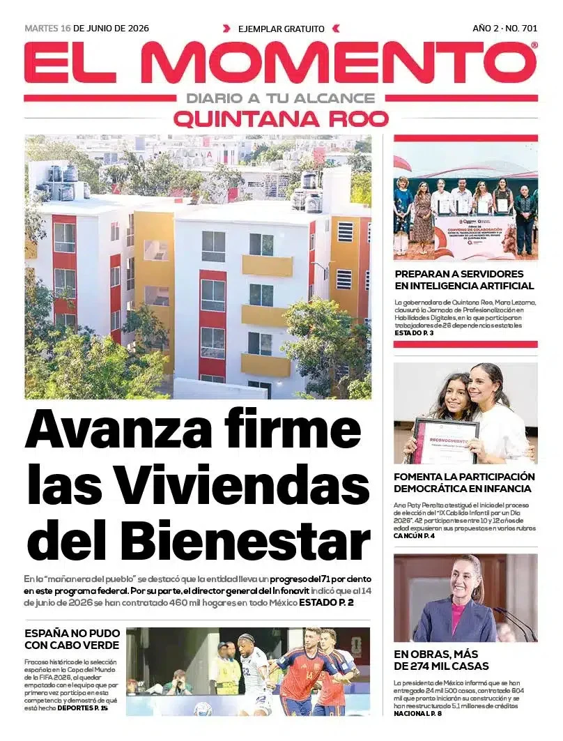 Portada de El Momento Quintana Roo del 2026-06-16