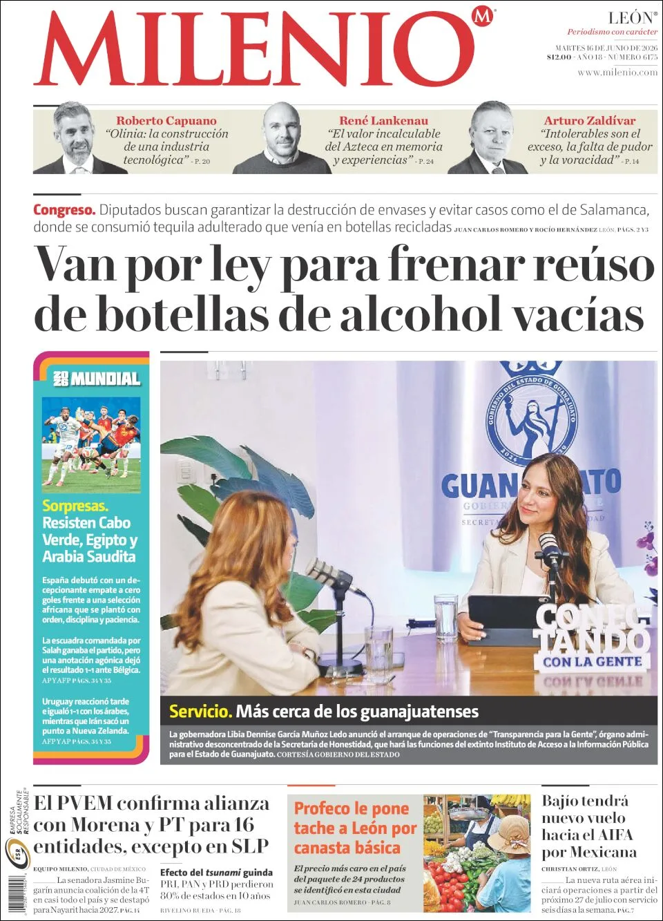 Portada de Milenio Leon del martes, 16 de junio de 2026