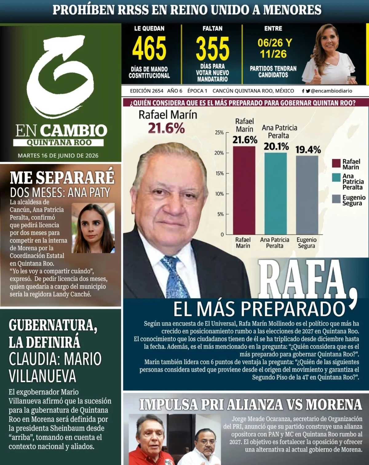 Portada de En Cambio - Quintana Roo (portada)