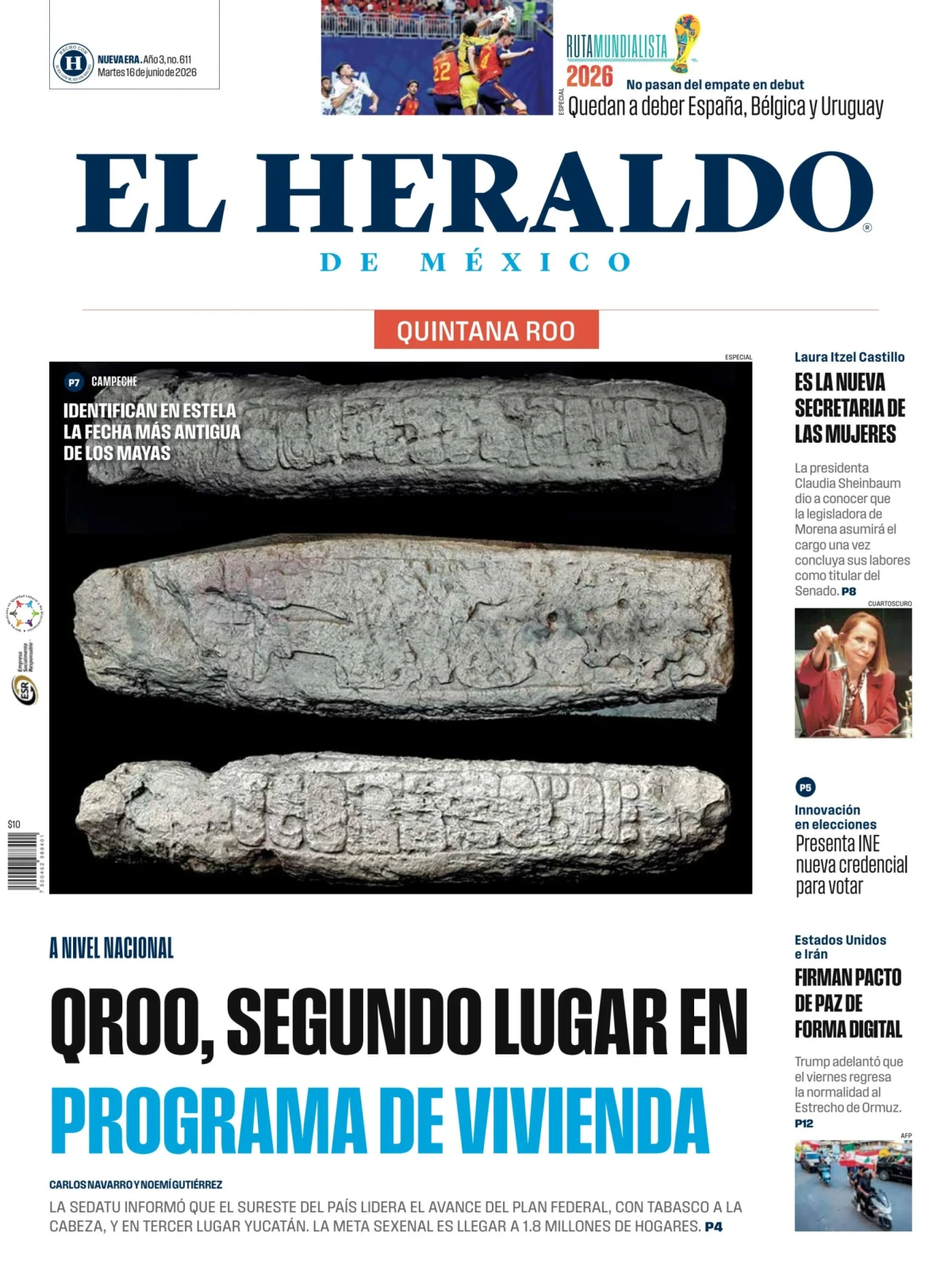 Portada de El Heraldo de Mexico - Quintana Roo