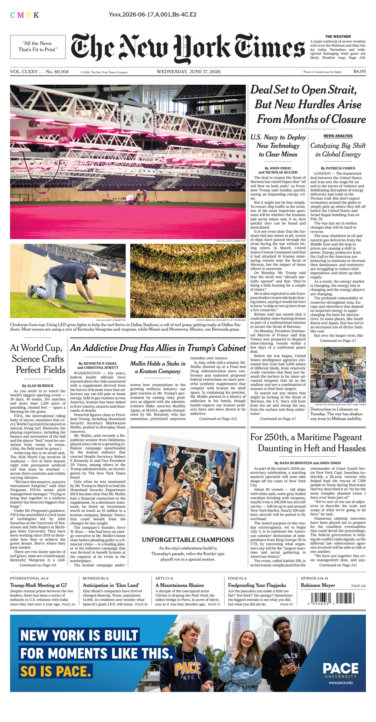 Portada de The New York Times (national) del miércoles, 17 de junio de 2026