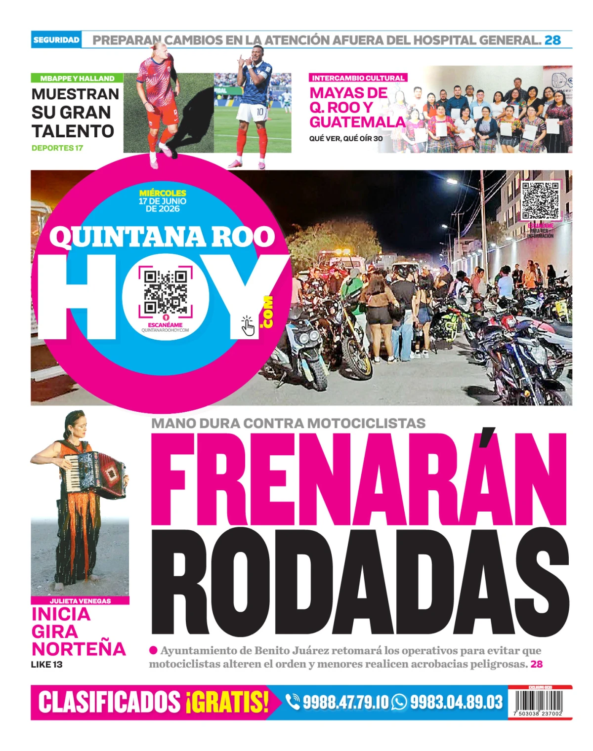 Portada de Quintana Roo Hoy (contraportada)
