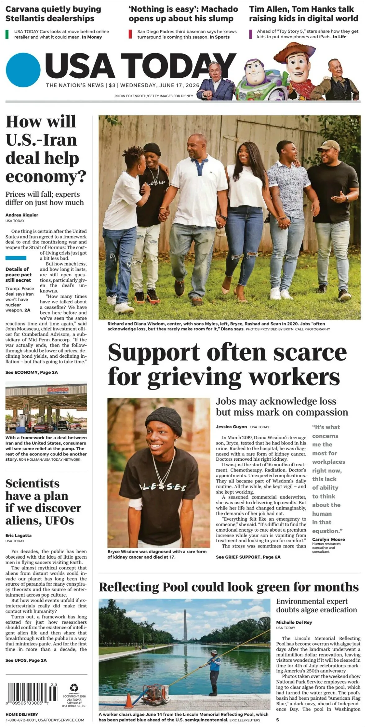 Portada de Usa Today