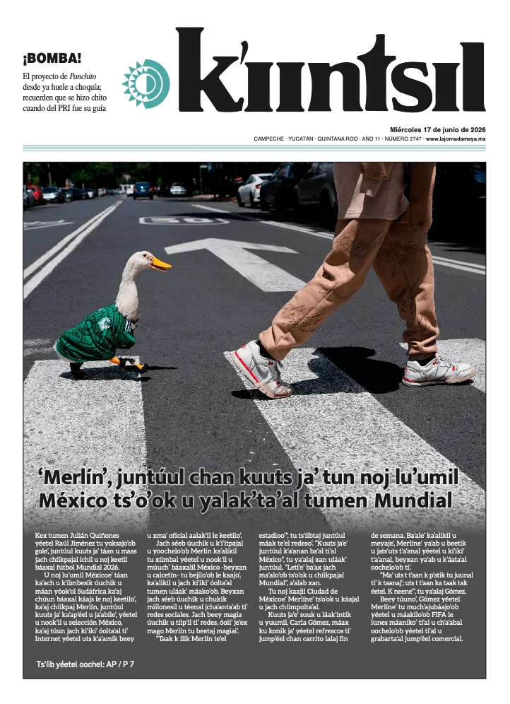 Portada de La Jornada - Kiintsil del miércoles, 17 de junio de 2026