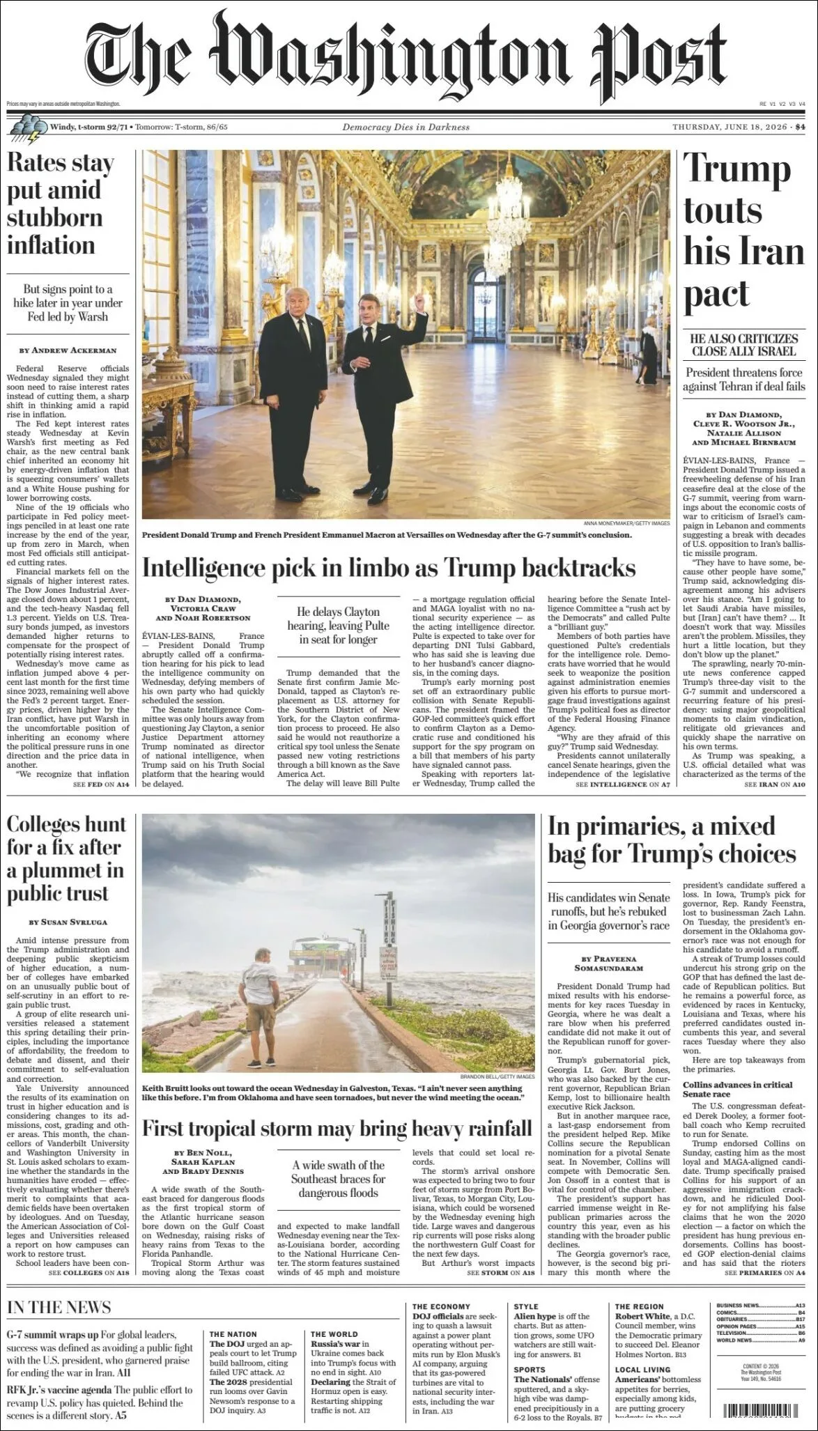Portada de The Washington Post
