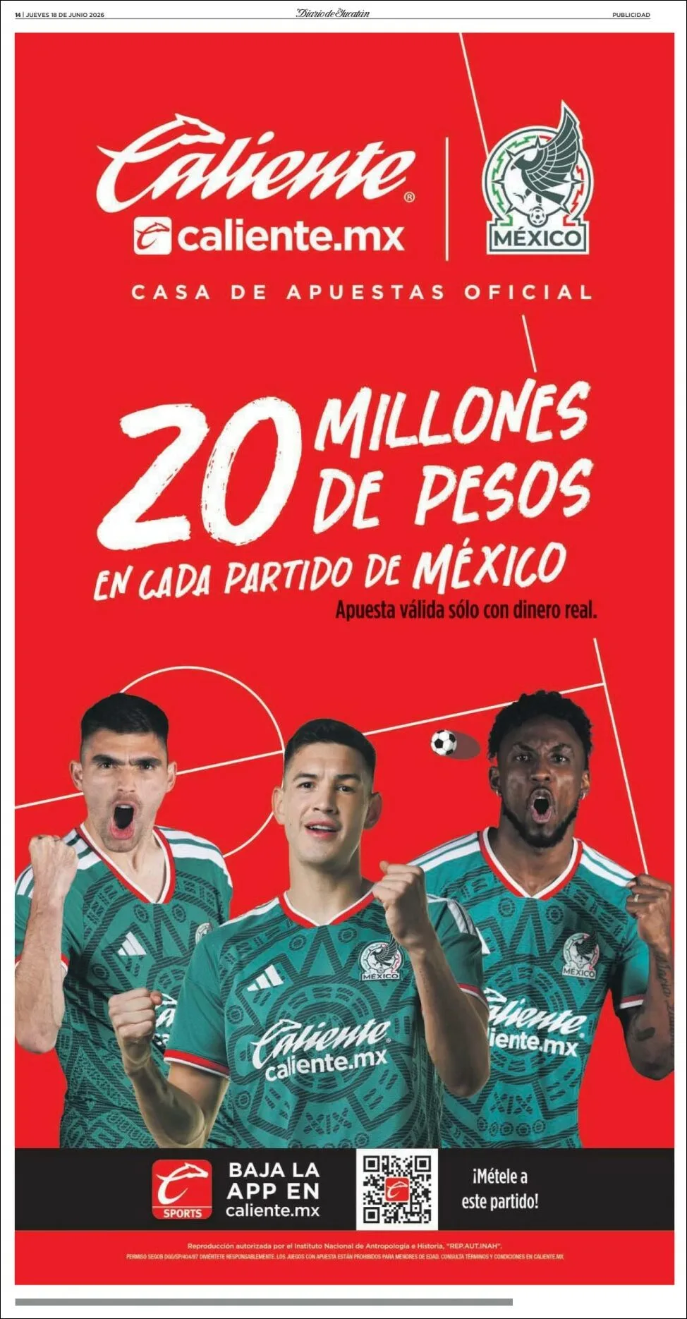 Portada de Diario de Yucatán del jueves, 18 de junio de 2026