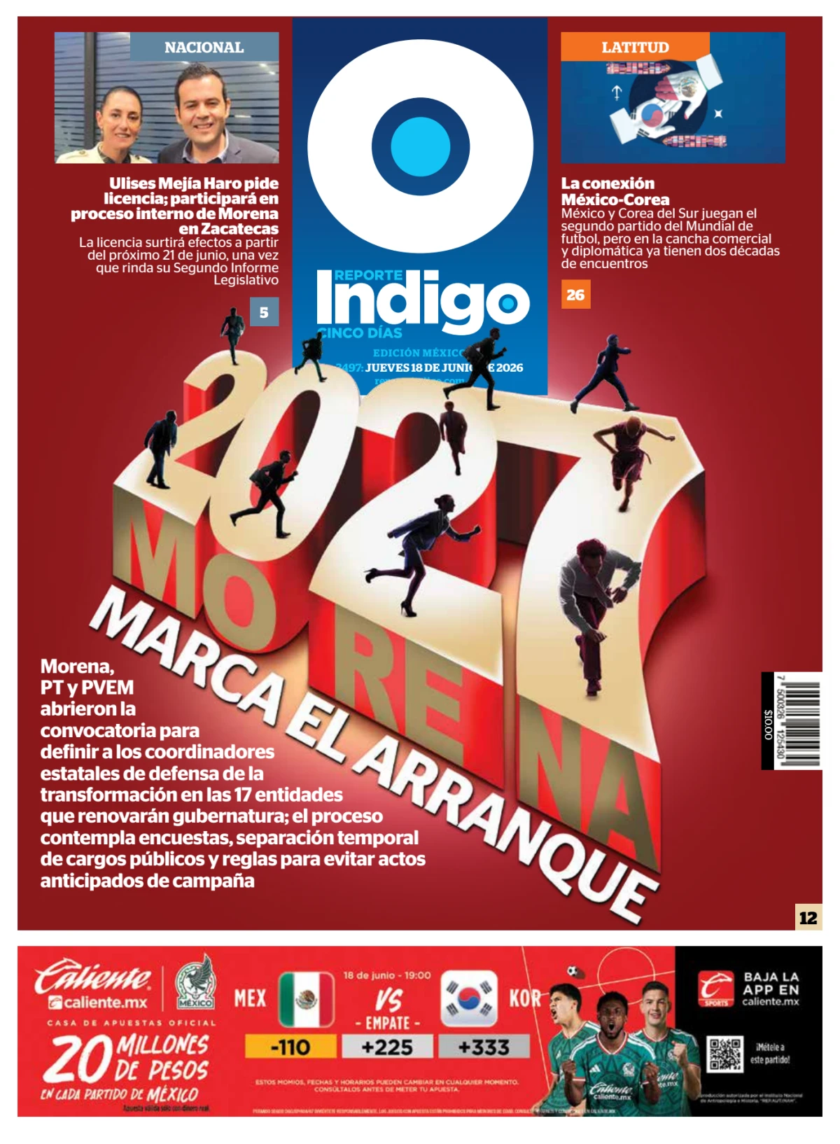 Portada de Reporte Indigo Nacional del jueves, 18 de junio de 2026