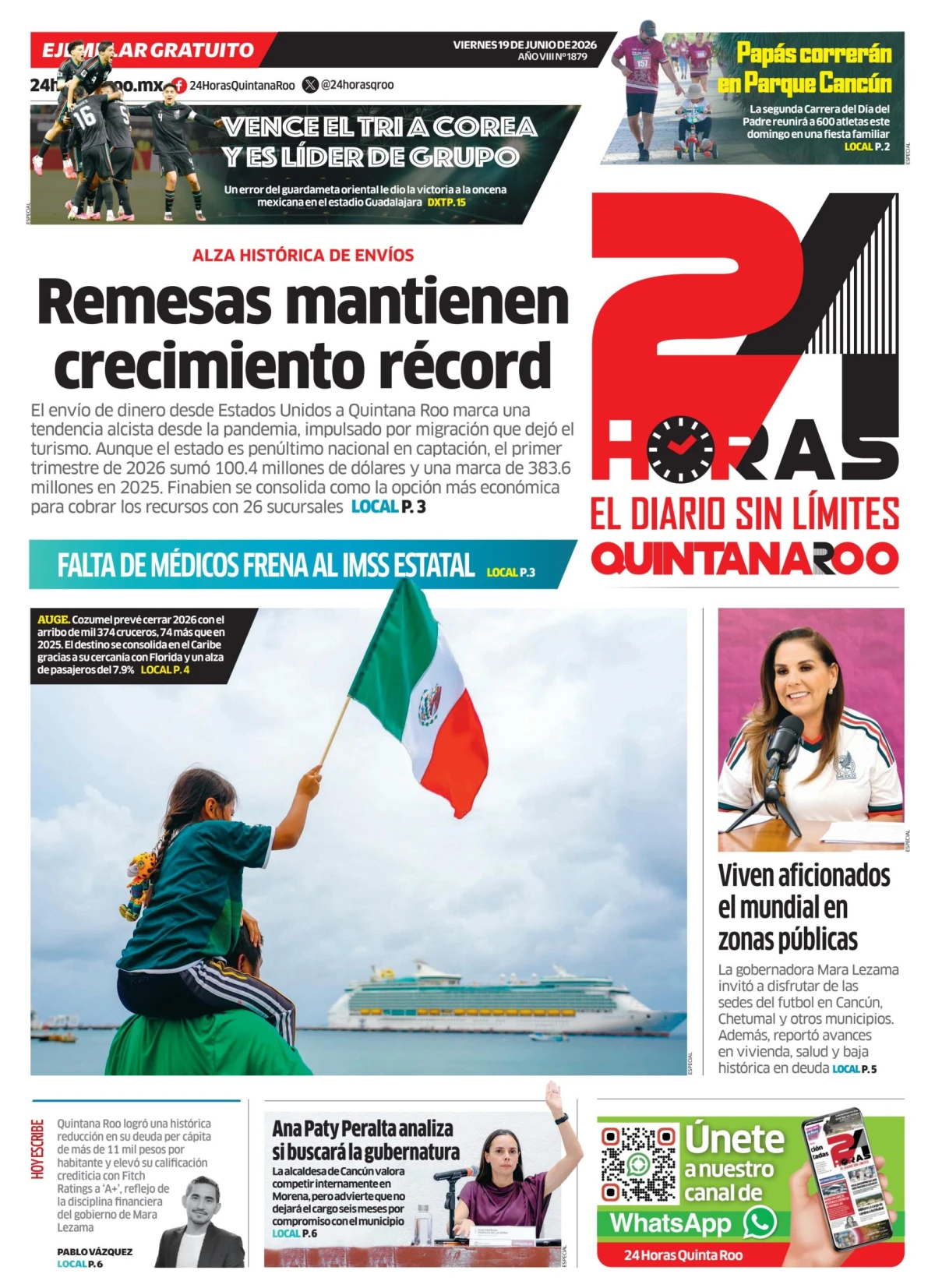 Portada de 24 Horas Quintana Roo