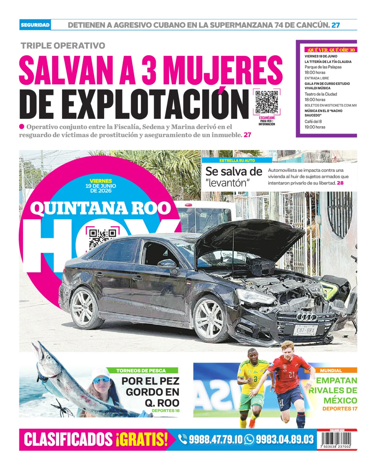 Portada de Quintana Roo Hoy (contraportada)
