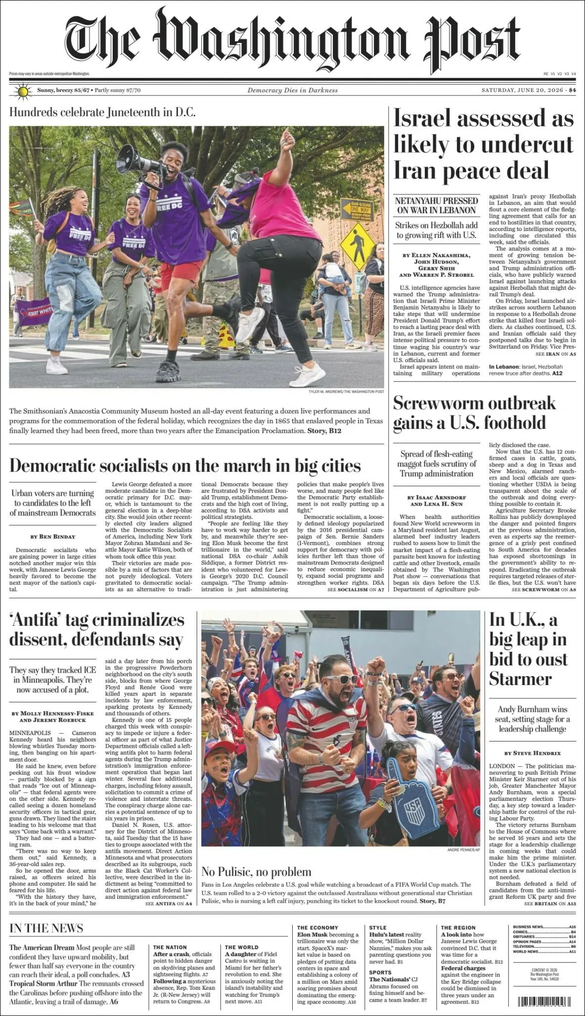Portada de The Washington Post