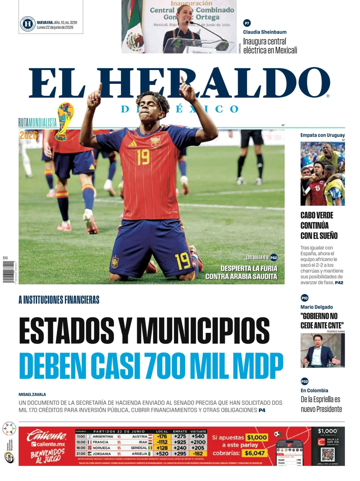 Portada de El Heraldo de Mexico