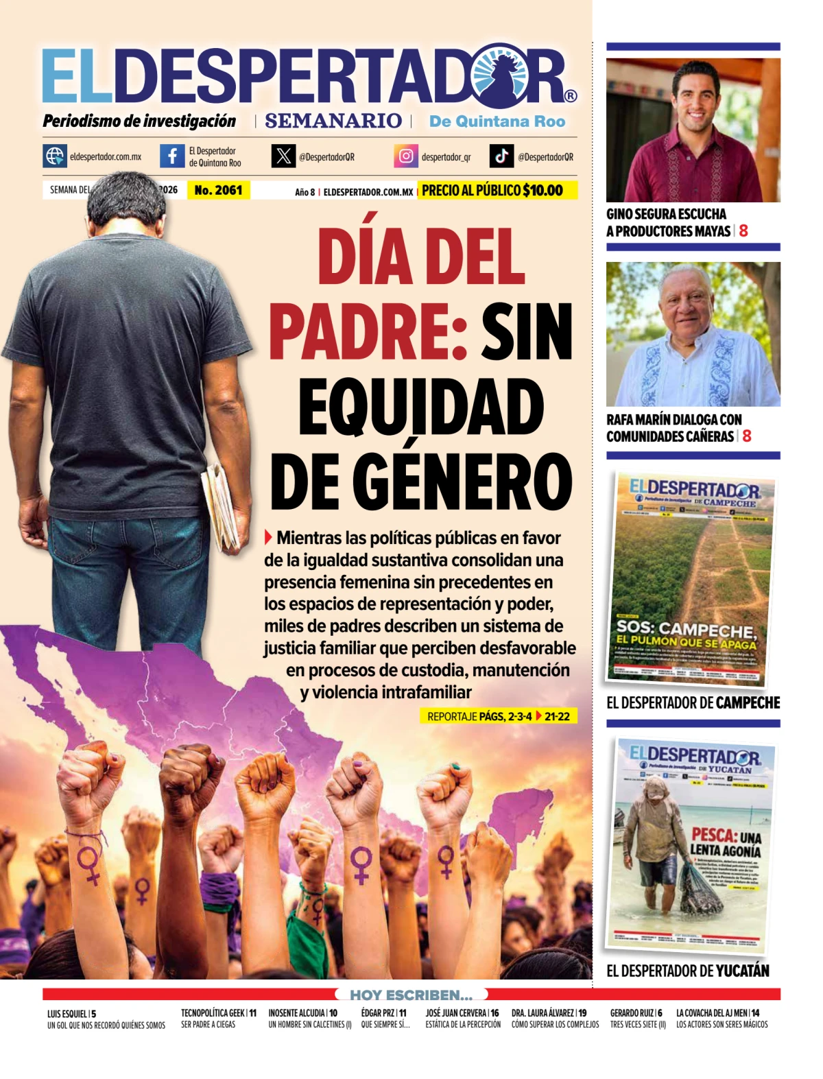 Portada de El Despertador de Quintana Roo del lunes, 22 de junio de 2026