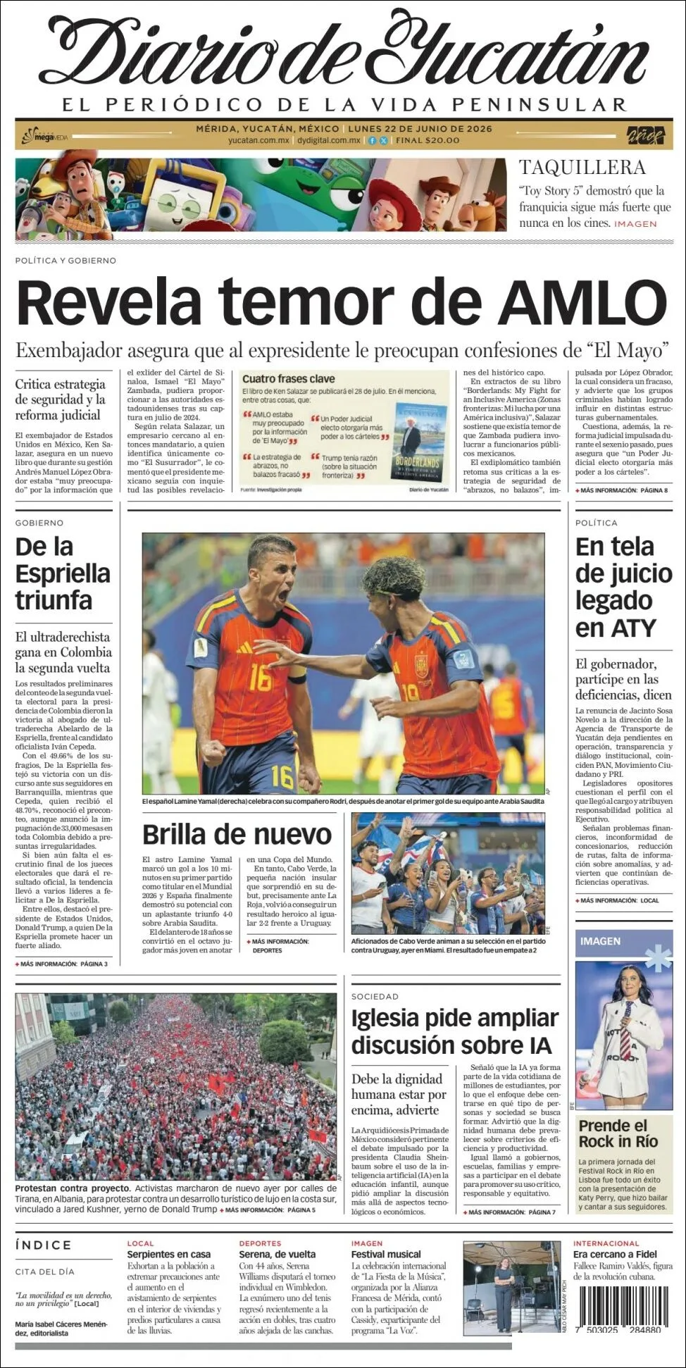 Portada de Diario de Yucatán